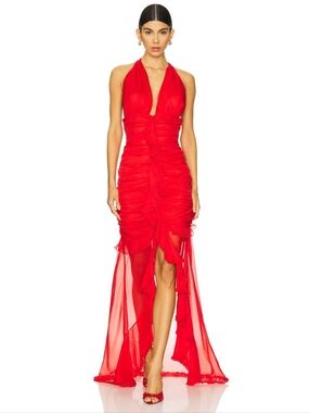 For Love & Lemons Free People Kayta Gown Red Women's Size XL